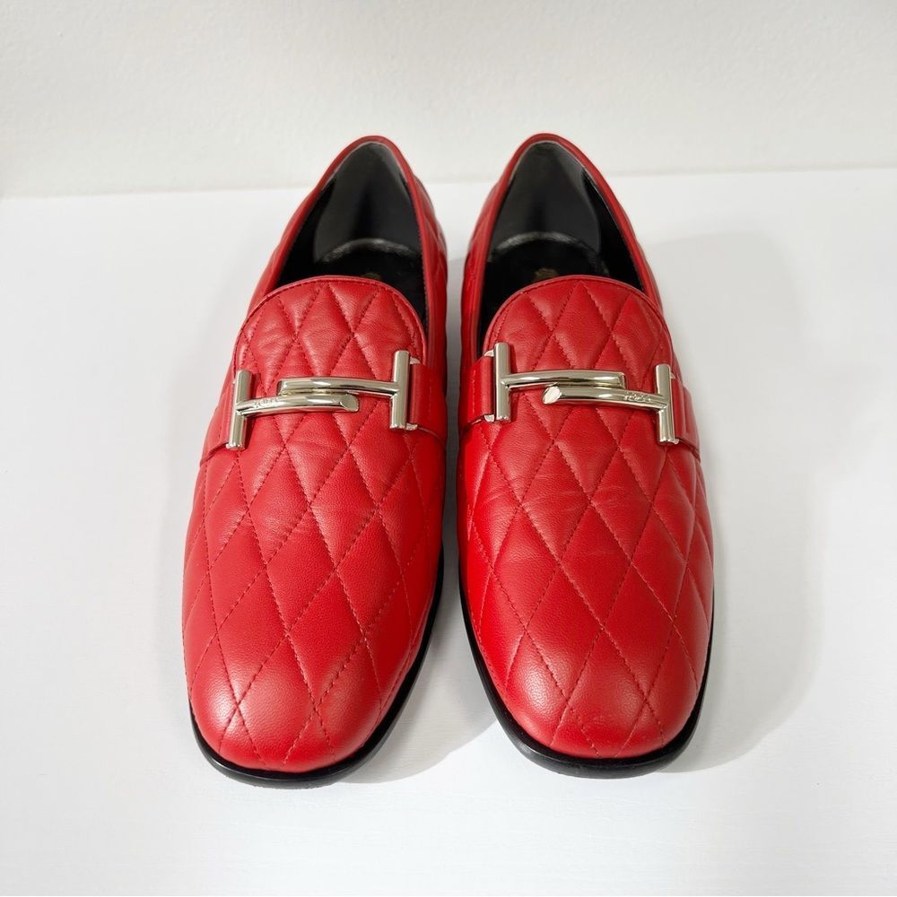 TOD’s Quilted Red Leather Loafer 6.5 - Picture 6 of 10